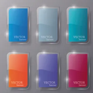 免抠多边形水晶标签