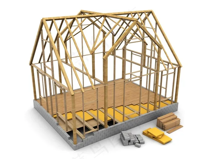 木结构建筑物高清图片