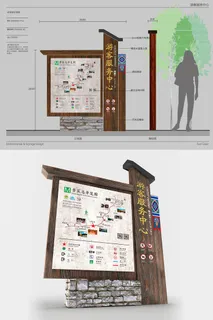 景区服务中心游客中心标识牌导视牌设计 景区服务中心游客中心标识牌导视牌设计