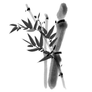 竹子水墨画中国风国画墨水书法竹子画