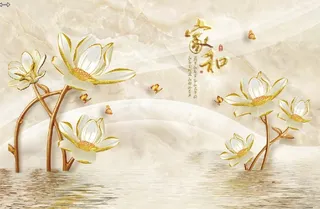 雕塑钻石大理石花卉背景墙