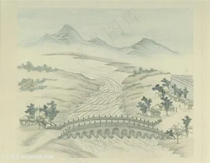 清代张若澄作品燕山八景之卢沟晓月国画图片