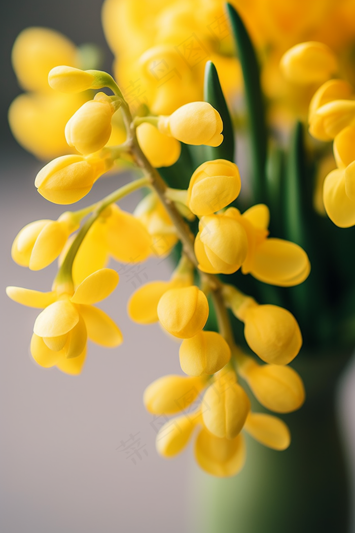 黄色小花鲜花摄影图