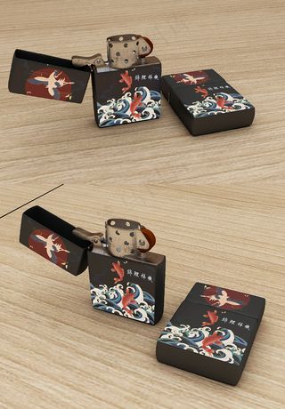 唯美国潮风中式盒子口袋智能贴图样机