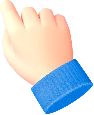 手持优惠券-卡通3D手势-PNG免抠图