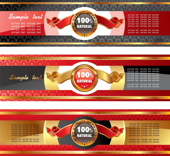 免抠红色banner标签ai矢量模版下载