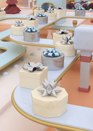 圣诞节3D建模礼品工厂