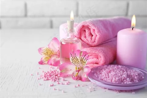 粉色spa用品高清图片