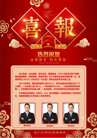 喜报战报海报贺喜光荣榜金榜题名