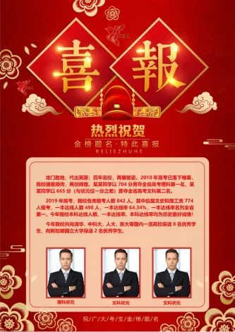 喜报战报海报贺喜光荣榜金榜题名