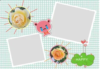 相册模板儿童宝宝相册模板免扣元素鲜花蓝底爱心彩虹照片模板毕业相册模板