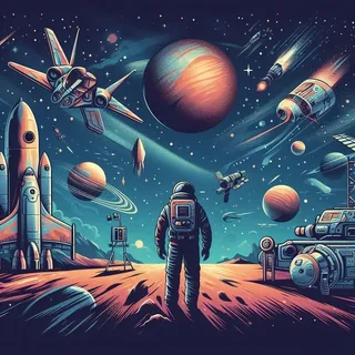 星际穿越幻想插画