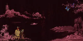 中国风传统水墨古风古典展板边框工笔画PS海报背景平面设计素材