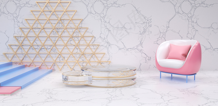 C4D电商场景模型渲染背景