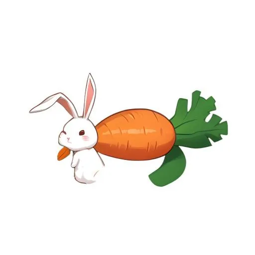 小兔子胡萝卜免抠(2048x2048)
