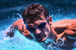 游泳池游泳男生背景