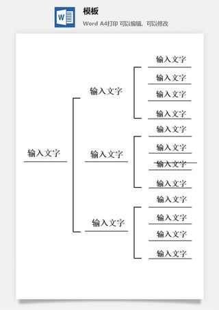 鱼骨大脑树状思维导图ppt模板工作学习项目培训流程逻辑word格式