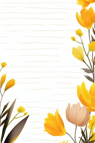 康乃馨黄色纸张笔唯美背景