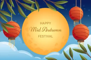 设计中秋节背景风景
