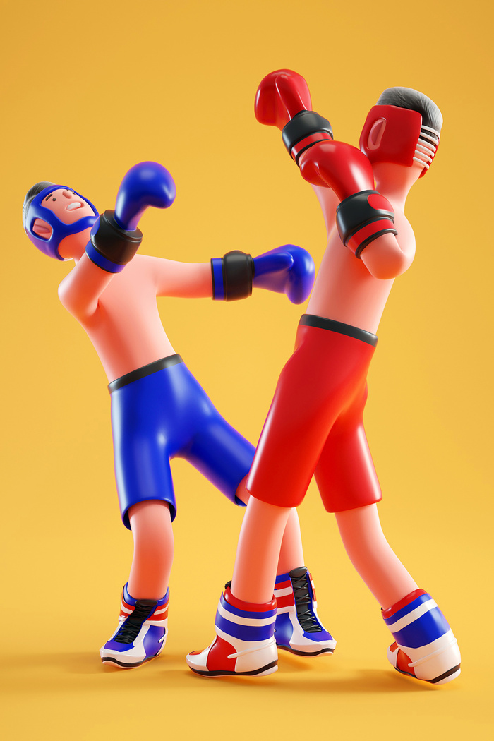 c4d卡通人物黄色场景