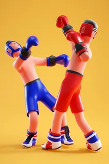 c4d卡通人物黄色场景