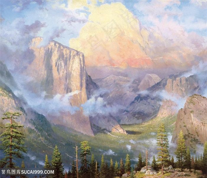 高清油画唯美托马斯风景