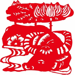 牛剪纸 剪纸风元素 牛剪纸 剪纸风元素