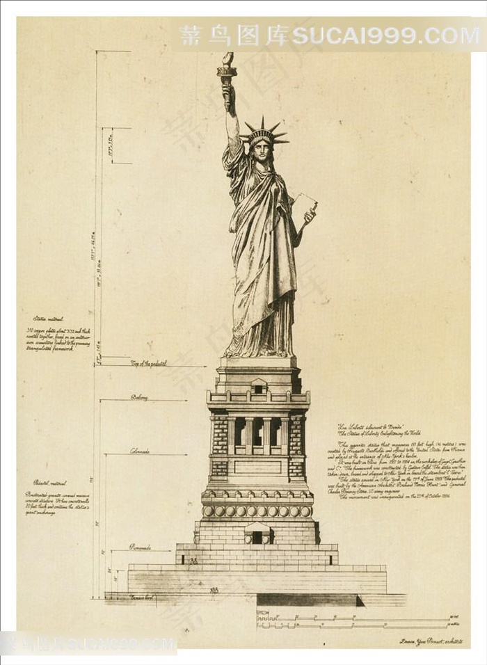 米国自由女神明信片