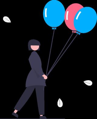 2.5d气球插画小图标素材