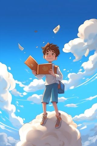 考试复习冲刺时间学生天空背景