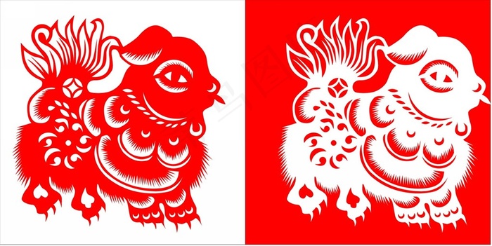 剪纸狗素材图片