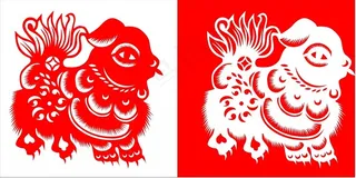 剪纸狗素材图片