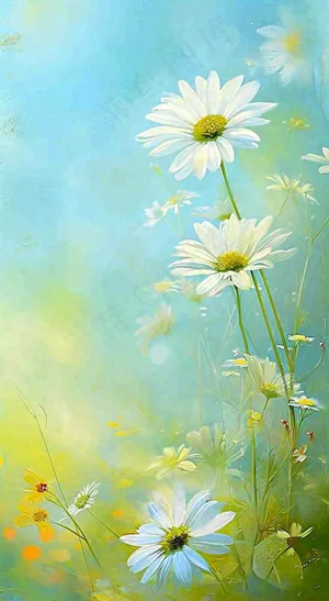 春天清新白色花朵温馨，蓝色朦胧，立春惊蛰春分摄影图