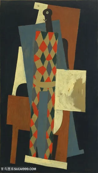 毕加索手绘艺术画架插画