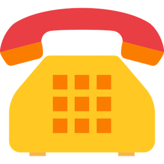 彩色简约座机电话简笔画