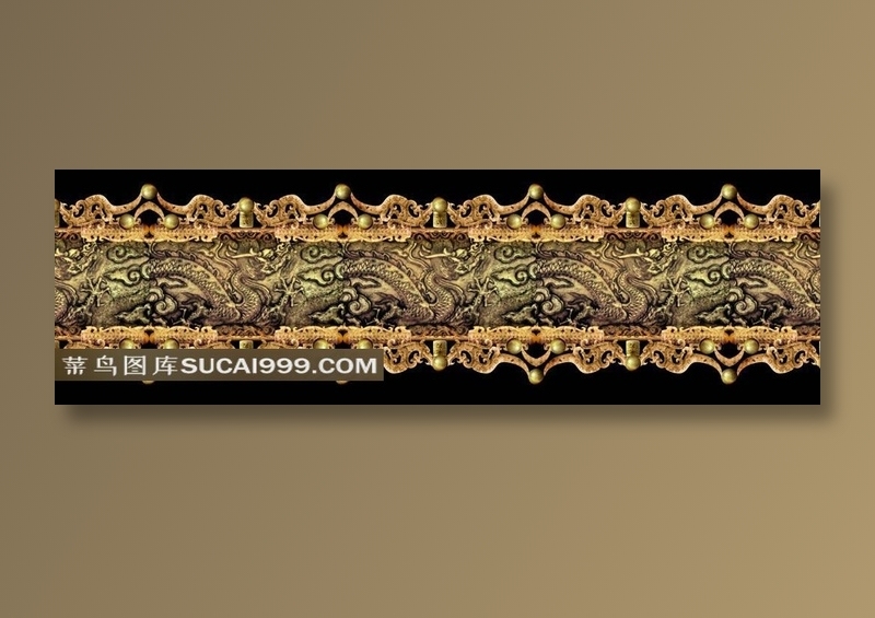 中国古典龙纹图案二方联系