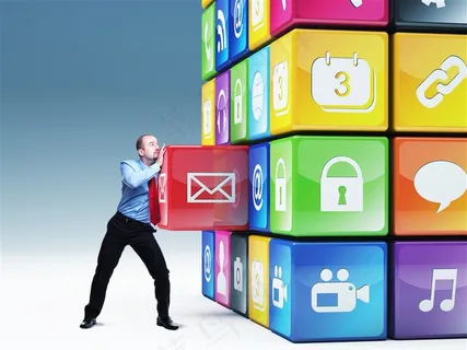 创意立体手机图标图片