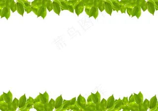 绿色树叶边框设计素材