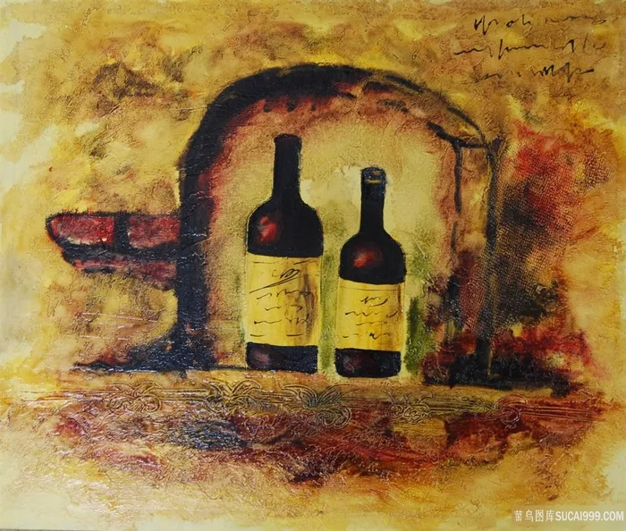 酒瓶子唯美艺术装饰画