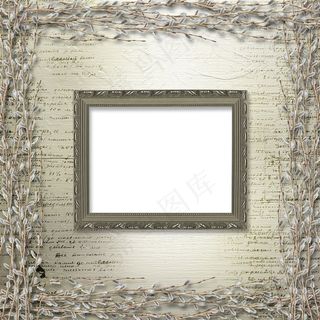 干枝包围着的相框图片