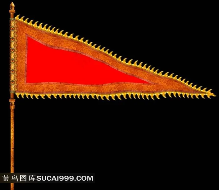 中国古典龙纹三角旗帜