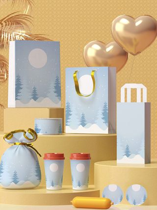 VI样机手提袋贴图包装logo样机