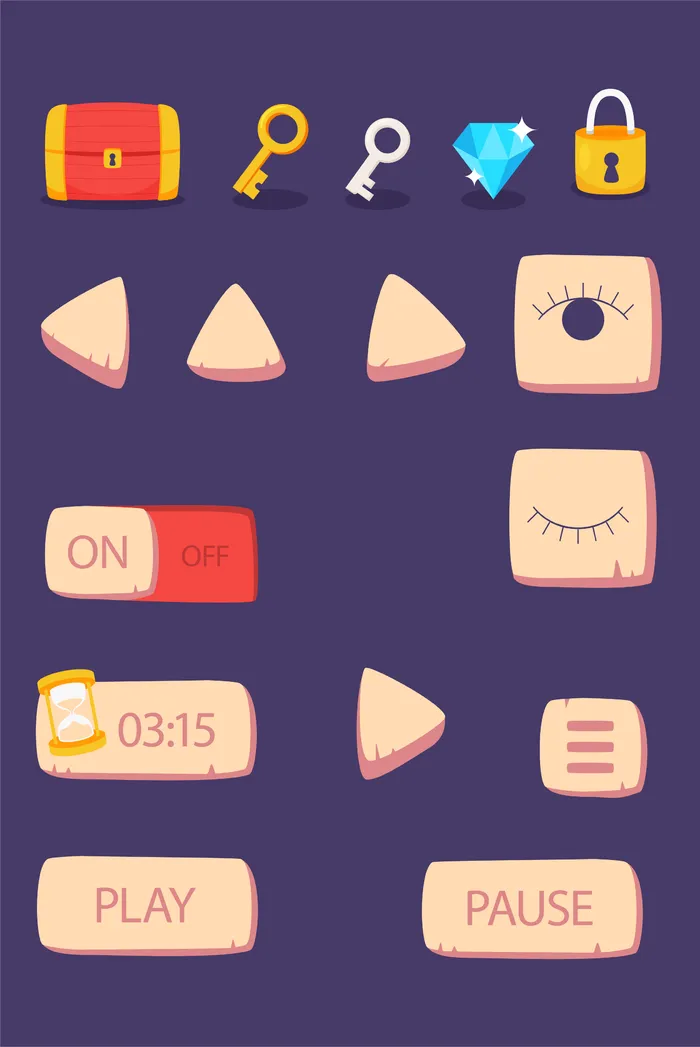 矢量游戏建筑元素ai矢量模版下载