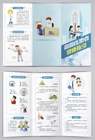 高血压患者健康教育处方三折页