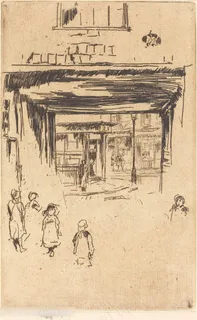 惠斯勒素描店铺门口装饰画 惠斯勒素描店铺门口装饰画