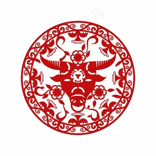 牛剪纸 剪纸风元素 牛剪纸 剪纸风元素