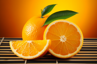 摆放的切片橙子水果摄影图