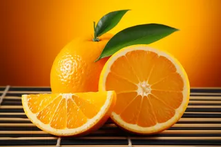 摆放的切片橙子水果摄影图