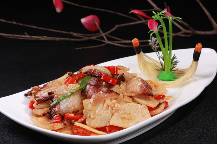 湘西腊肉炒冬笋 (3)