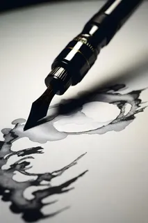 国风钢笔水墨背景